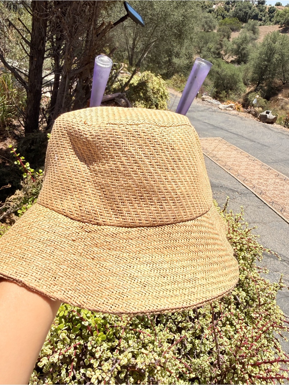 Juicy Couture Tan Woven Straw Bucket Hat